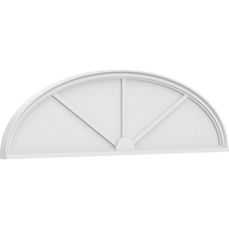 Ekena Millwork Elliptical 3 Spoke Architectural Grade PVC Pediment, 72"W x 19"H x 2"P PEDPS072X190ELL03